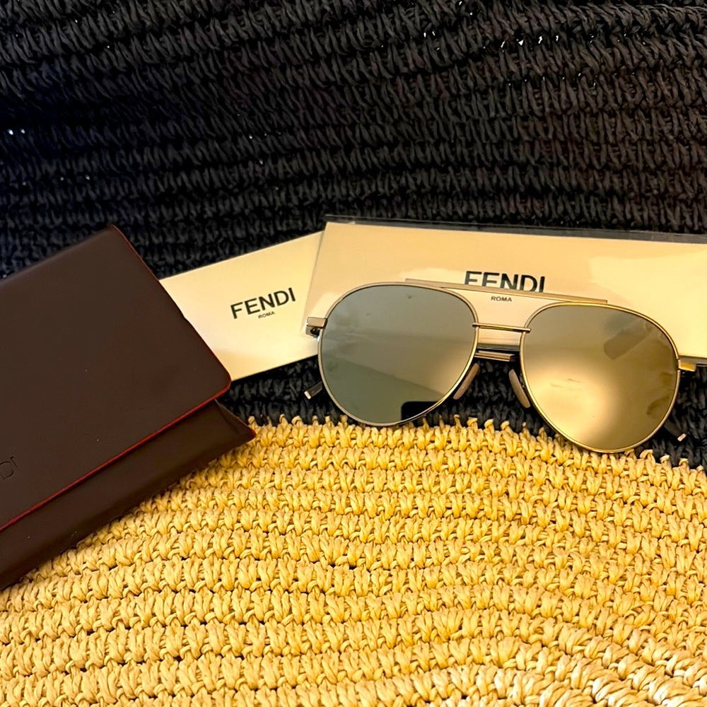 Fendi Metallic Aviator Sunglasses